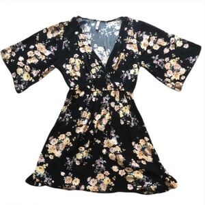 Xhilaration Black Floral Mini Dress